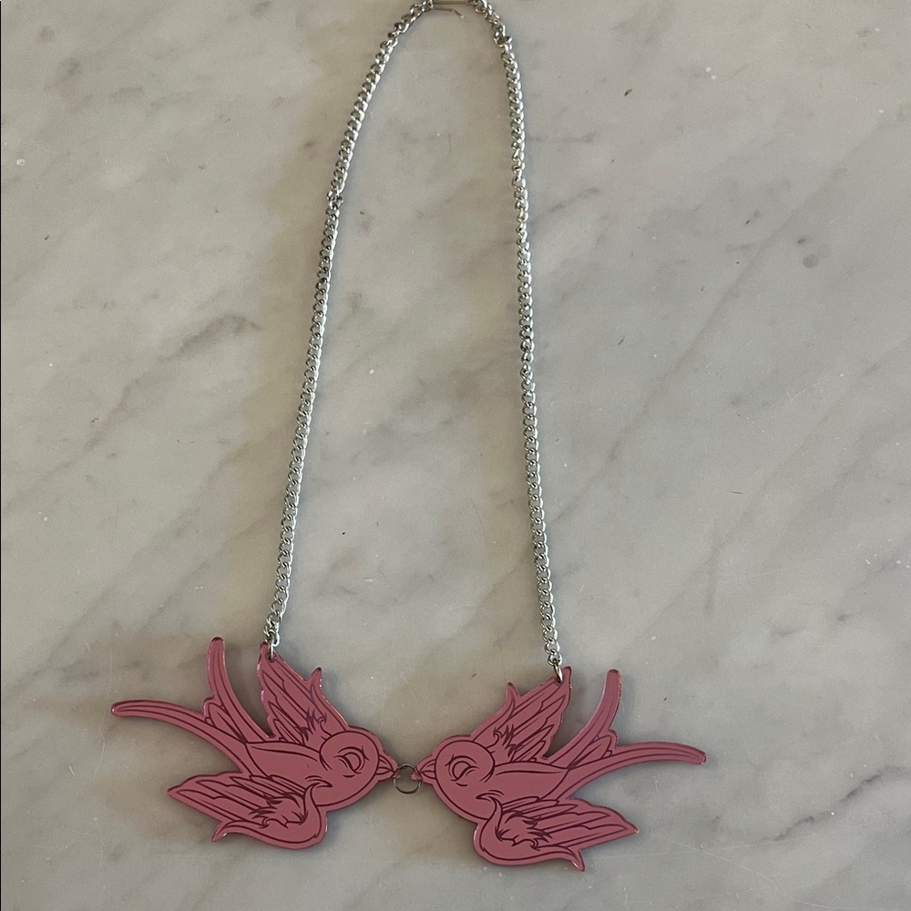 Pink Bird Necklace